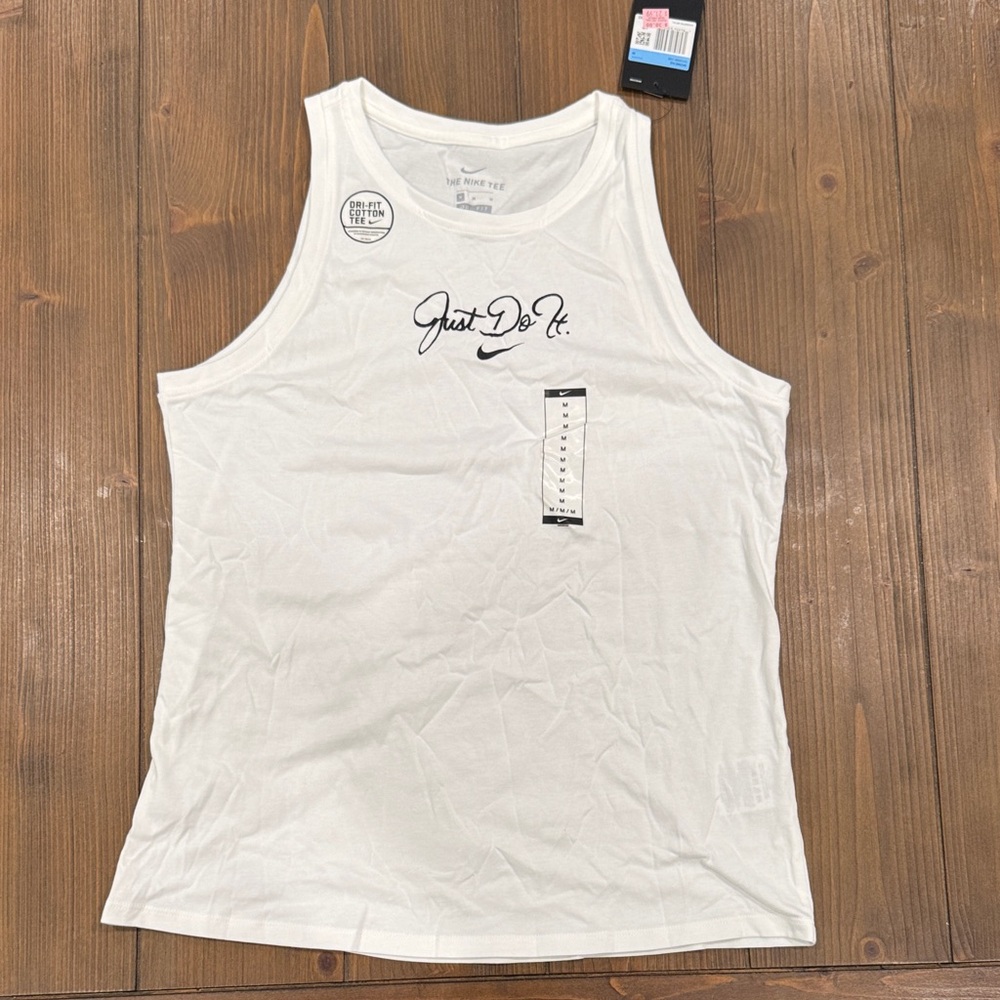 Nike Cream Tank Top with Black Logo